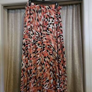 Jones Studio Pink and Black Abstract Maxi Skirt